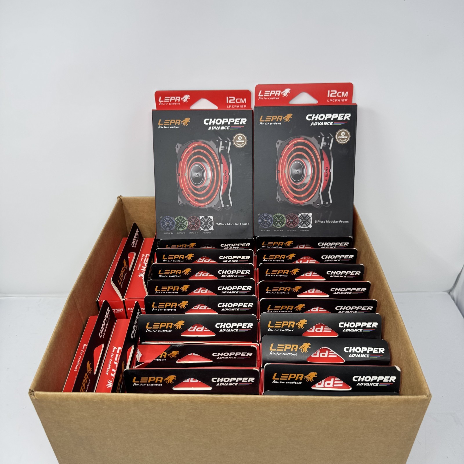 25x LEPA Chopper Advance 120mm PWM Red LED Case Fans LPCPA12P-R New Sealed