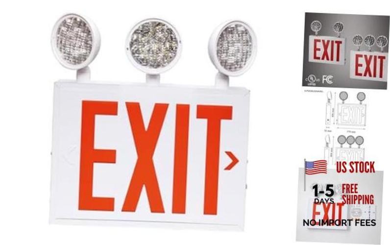 TANLUX New York Approved Emergency Exit Sign - Red Exit Signs with Emergency