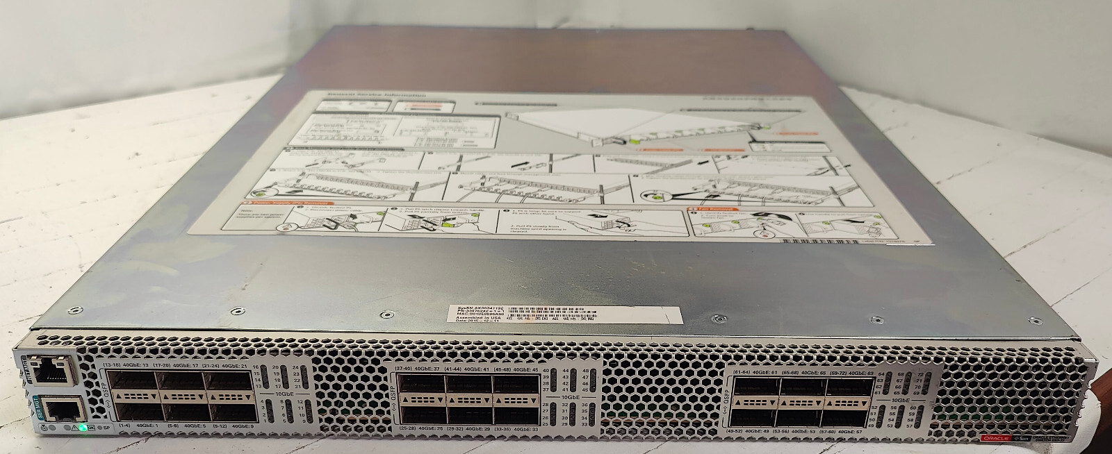 Oracle ES2-72 10/40 Gbps Ethernet switch 33976242+1+1 Dual AC PSU 5x R to F Fans