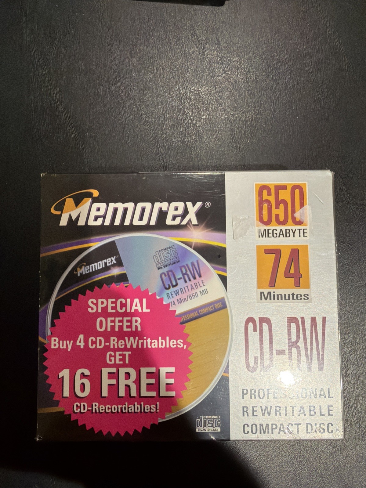 Memorex CD-RW 650MB 74 Minutes Professional Rewritable CD 4-Pack