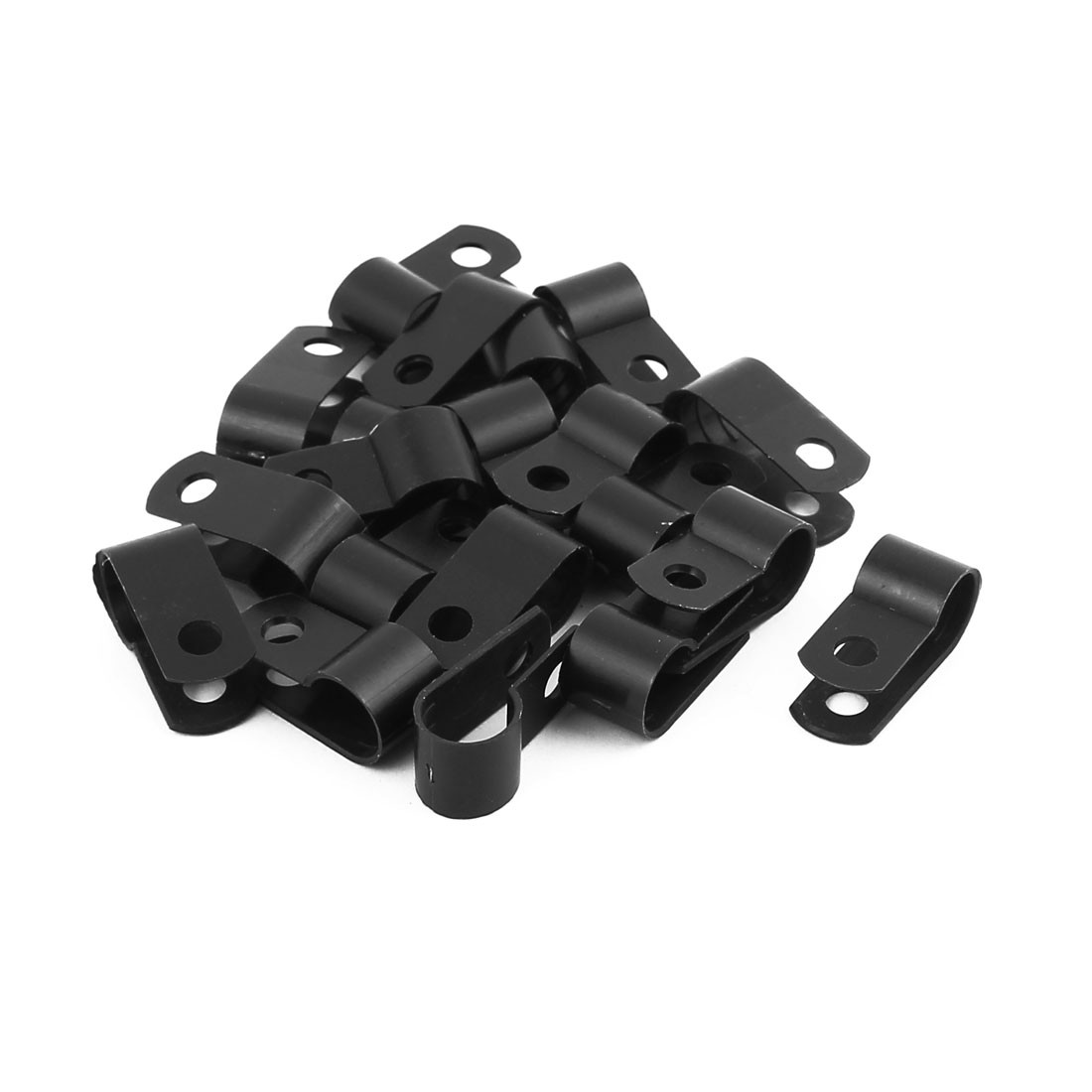 20Pcs Nylon R Type 5/16" 8.4mm Cable Cord Wire Clamp Clip Fastener Black
