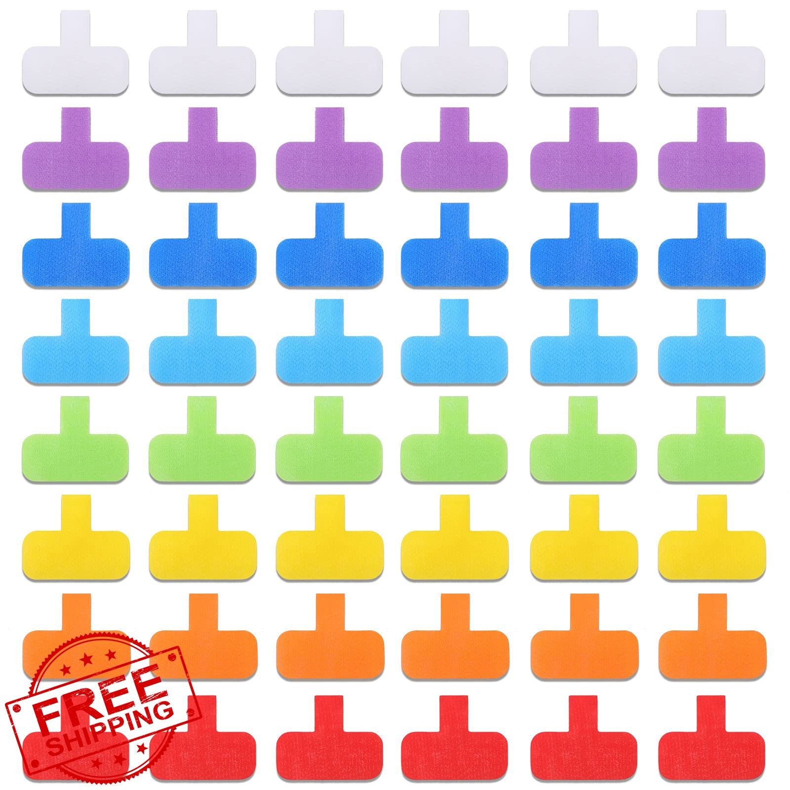 Outus 50 Pcs Cable Labels Multi Color with Writable Surface Reusable Waterpro...
