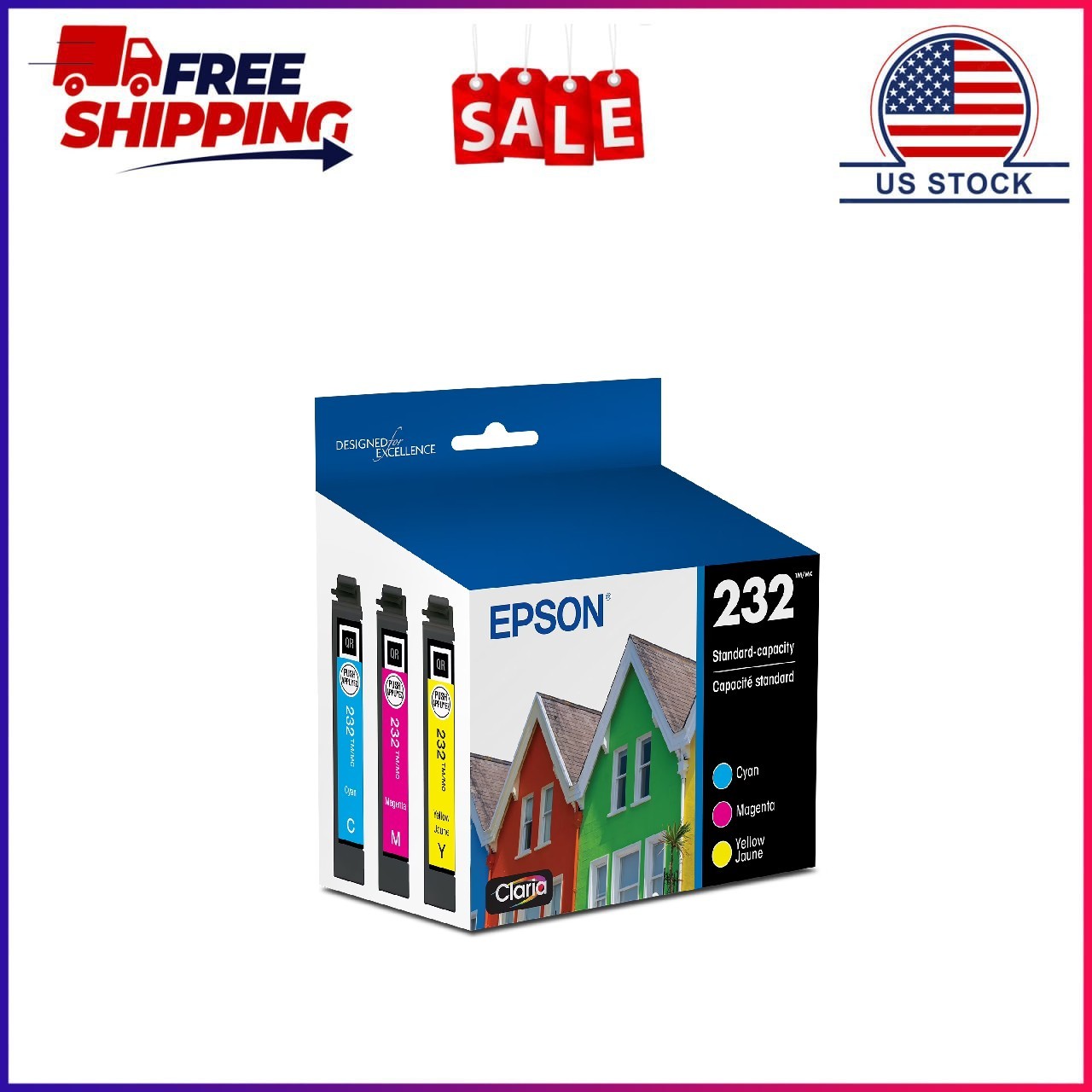 EPSON 232 Claria Ink Standard Capacity Color Combo Pack (T232520-S) Works 
