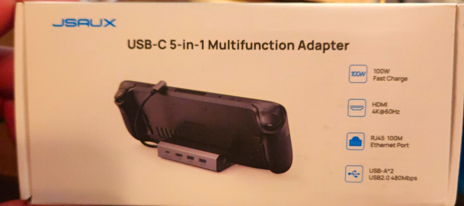 ​JSAUX 5 in 1 USB C Docking Station Steam Deck ROG Ally 4K HDMI 100W HB0602