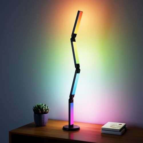 Led Desk Lamp with Atmosphere Lighting, Smart RGB LED Desk Lamp-Music Sync and 
