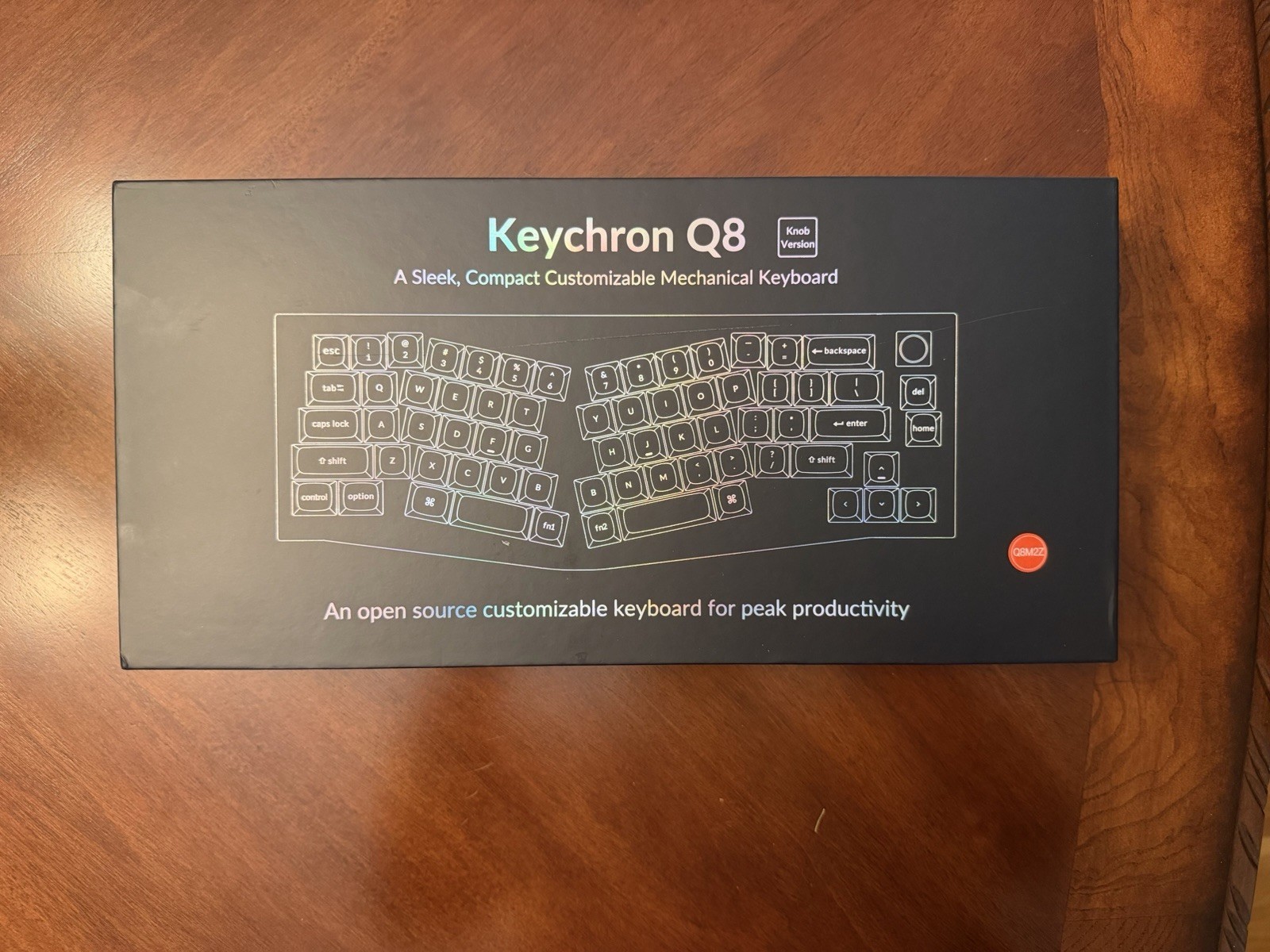Keychron Q8 Alice Layout QMK Custom Mechanical Keyboard - Carbon Black (Q8-M2)