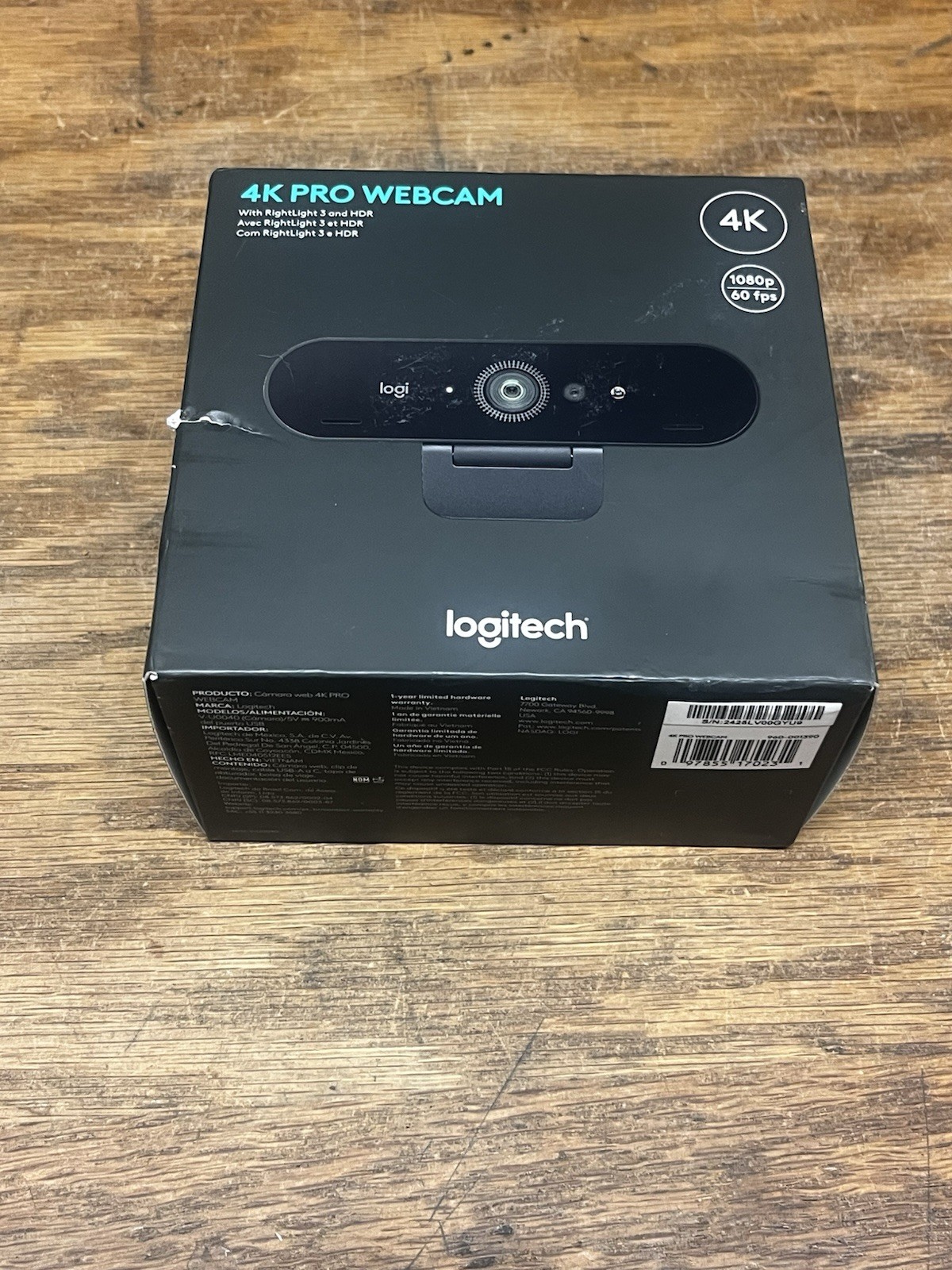 Logitech Brio 4k Computer Webcam w/Rightlight 3 & HDR (960-001390) Brand New