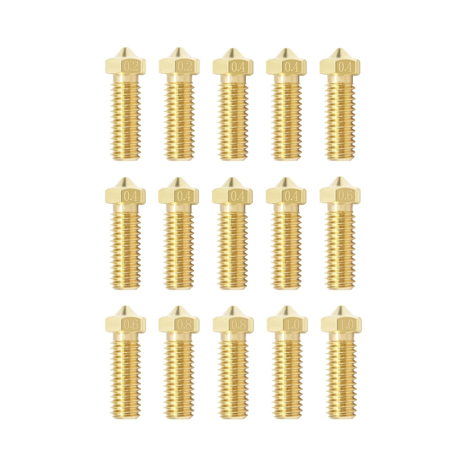 15PCS Nozzles Kit for Anycubic Vyper, 3D Printer 7PCS 0.4Mm Brass Nozzles and 2P