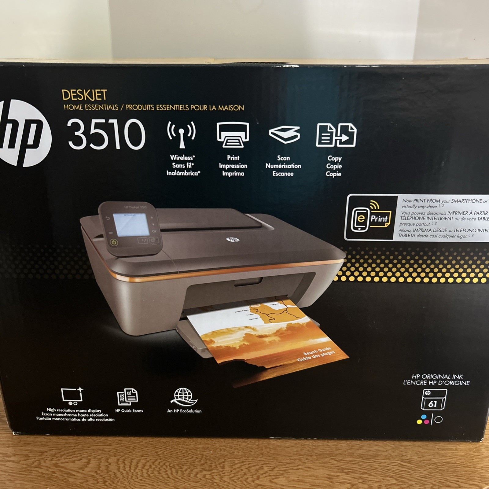 HP Deskjet 3510 Wireless All-In-One Printer NEW FACTORY SEALED ePrint 
