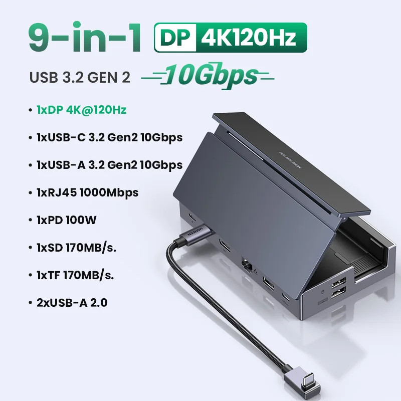 UGREEN Steam Deck Base 4K60Hz 9-Port RJ45 PD100W USB C Hub