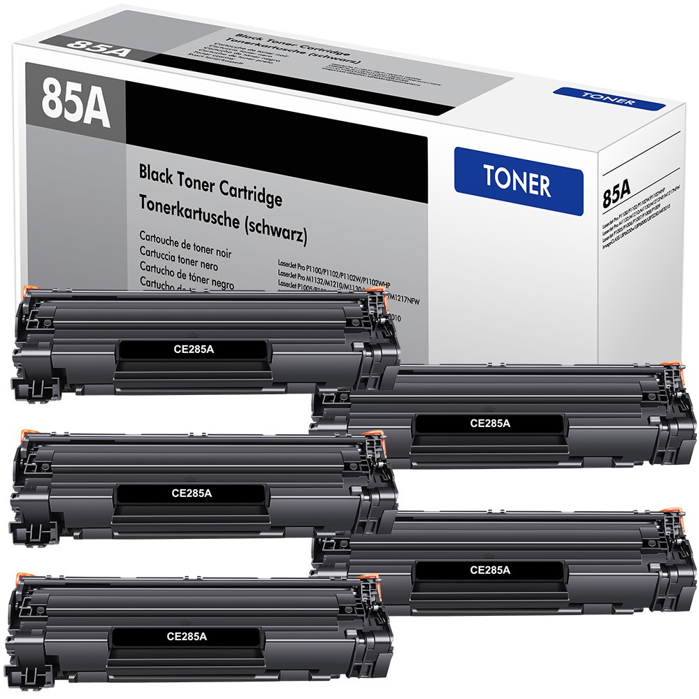 5x CE285A Black Toner Compatible with HP 85A LaserJet P1102 P1102w M1212nf M1217