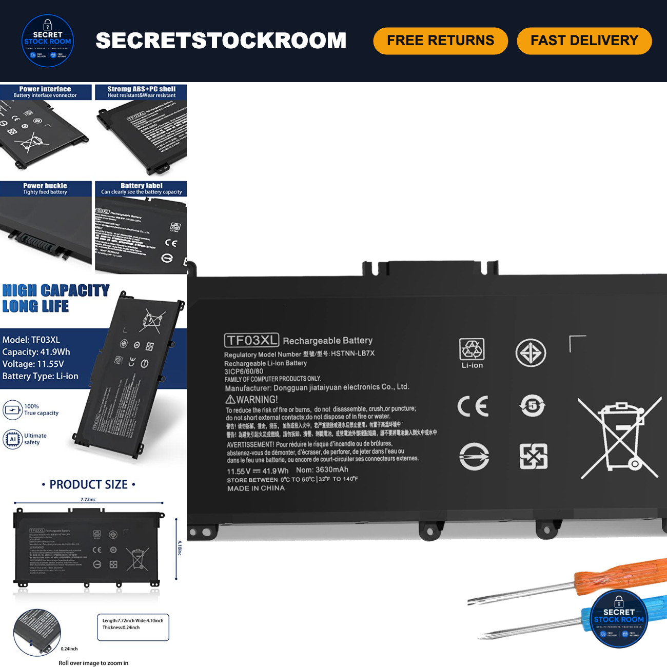 High-Capacity Battery Replacement for HP Pavilion X360 14M 15-CC Series Laptops