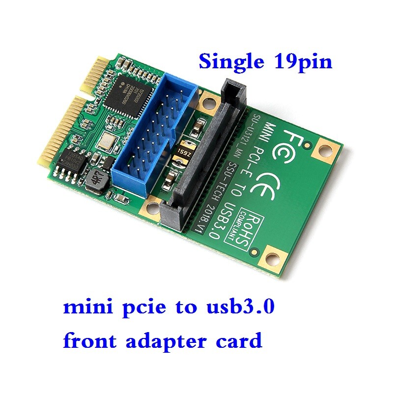 Mini Pci-E To USB3.0 Adapter Card Mini Pcie To 19Pin 20Pin Usb 3.0 Expansion