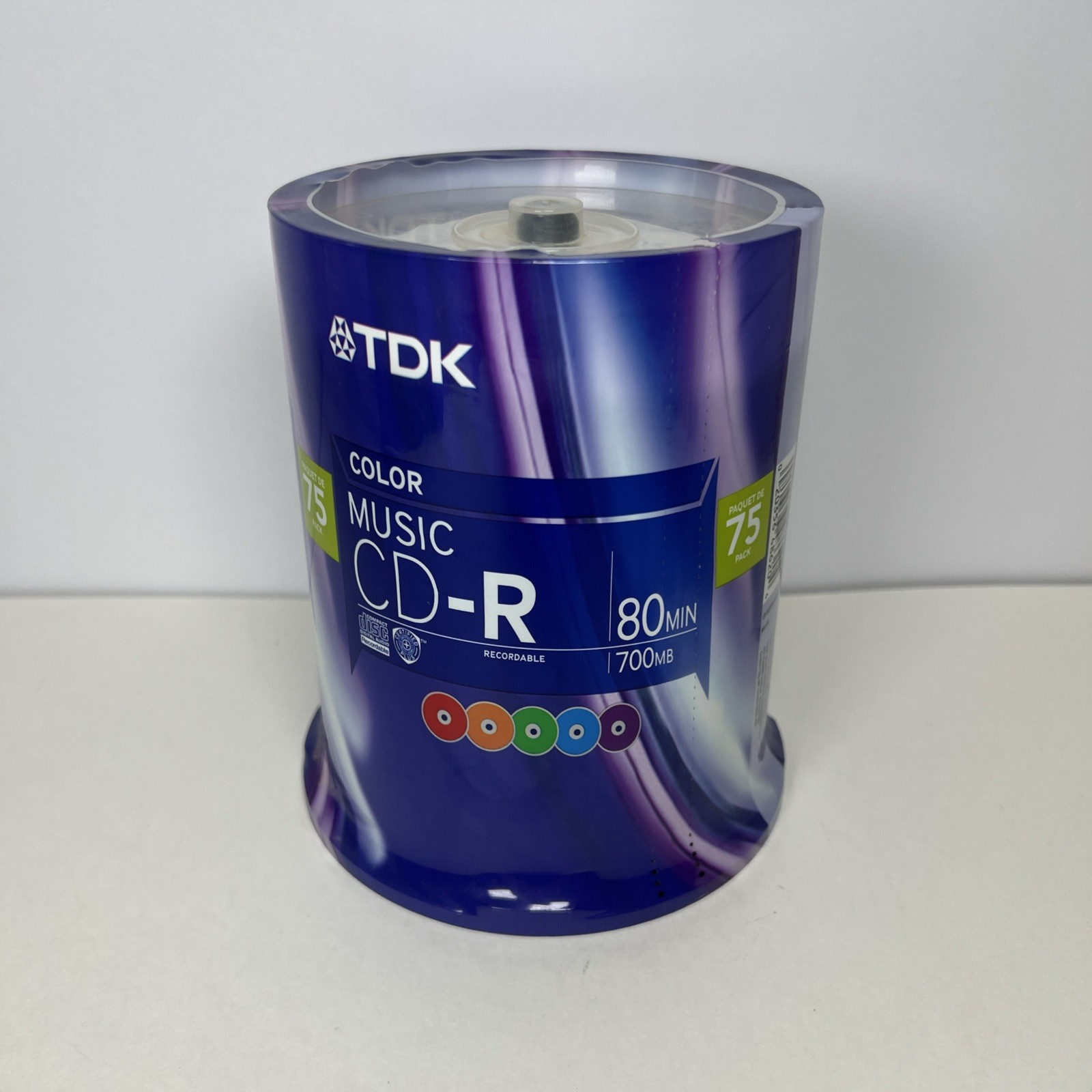 TDK CD-R 80 Min 700MB 75 Pack Color Music Recordable  Blank Discs New Sealed