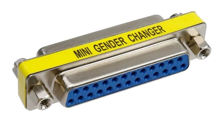 25-Pin DB25 Serial D-Sub Female to Female Adapter RS232 Gender Changer Coupler