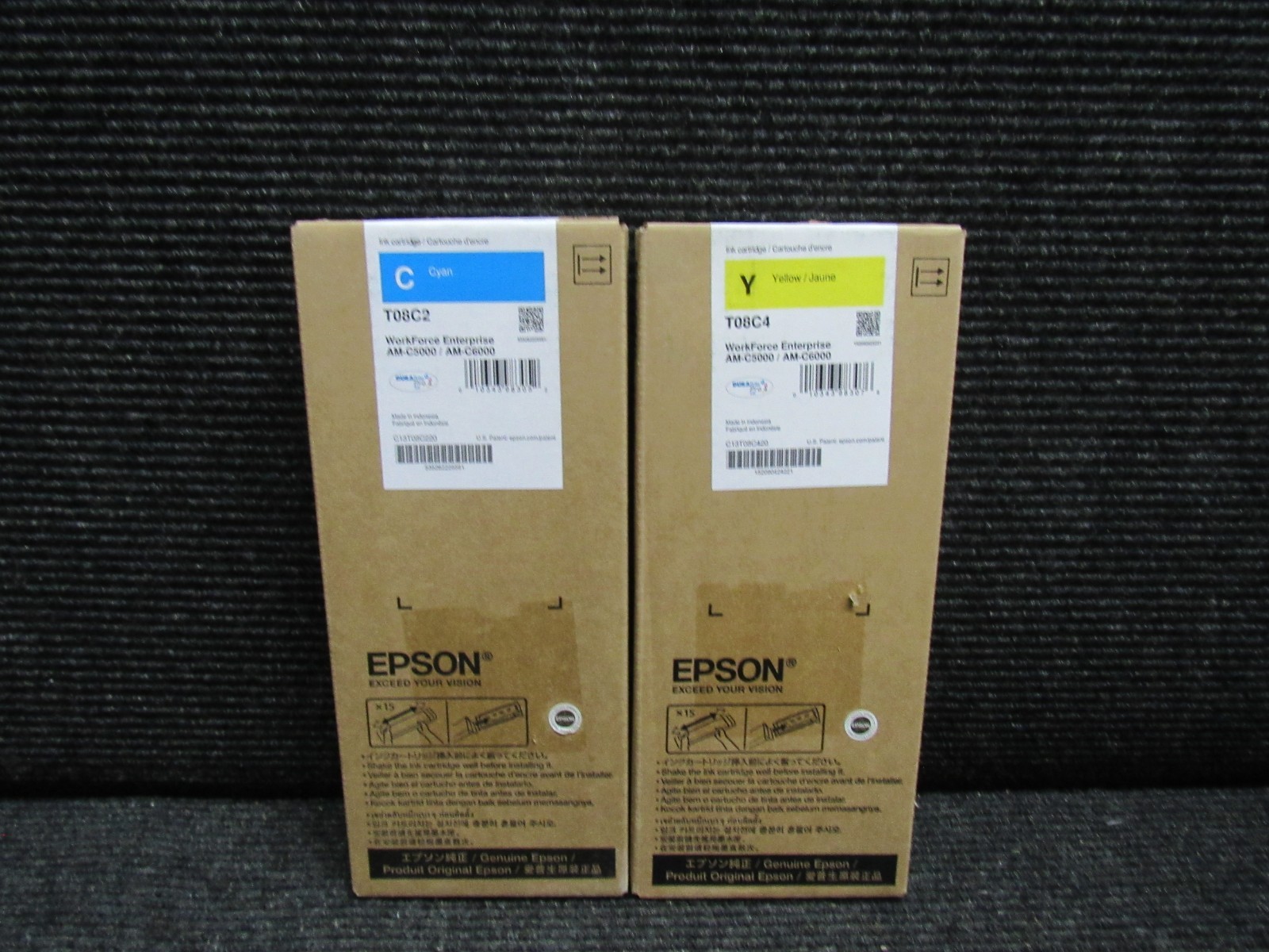 LOT OF 2 GENUINE EPSON T08C2/T08C4 (WORKFORCE ENTERPRISE AM-C5000) INK