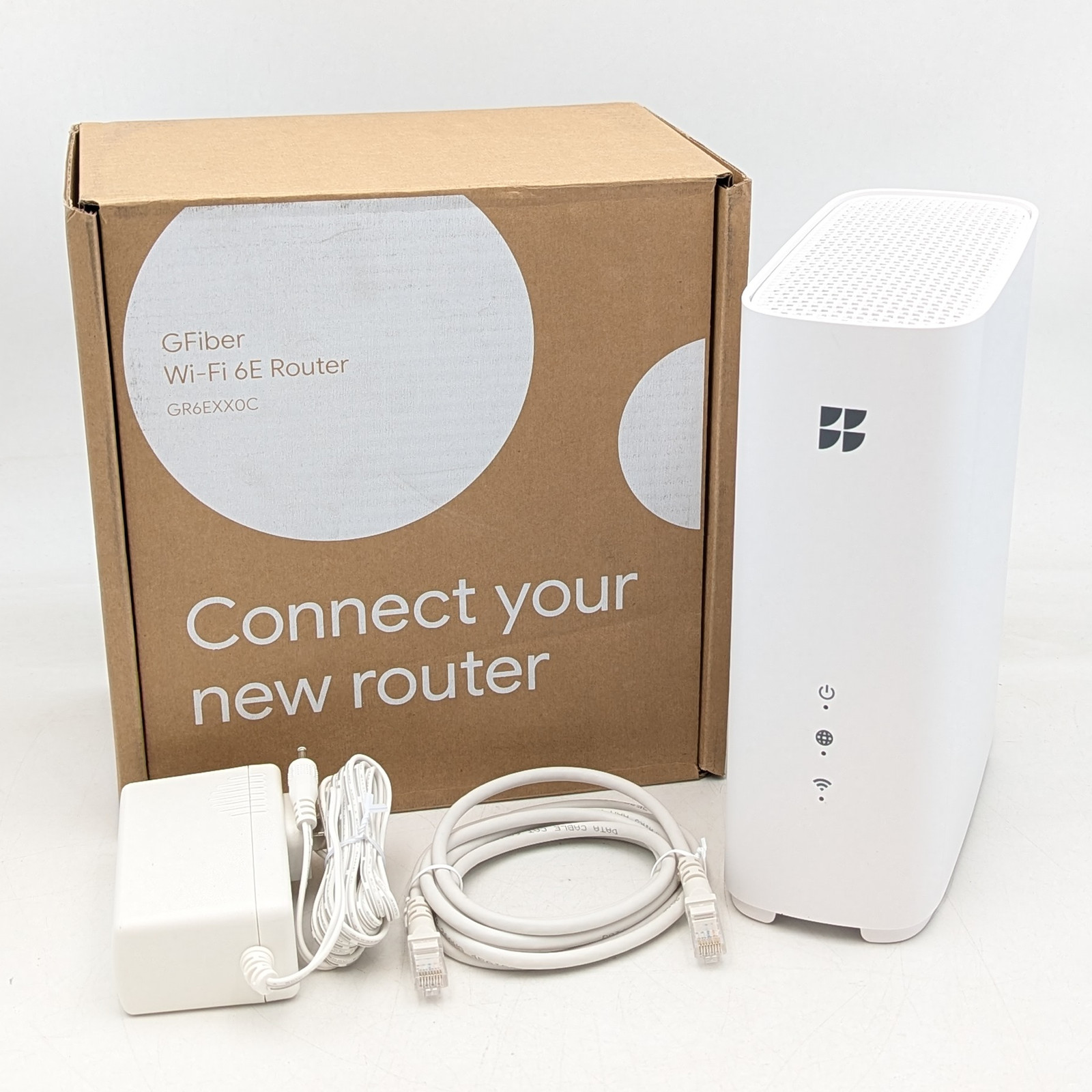 Google Fiber Wi-Fi 6E Router 5-Port Tri-Band 6GHz (GR6EXX0C) White