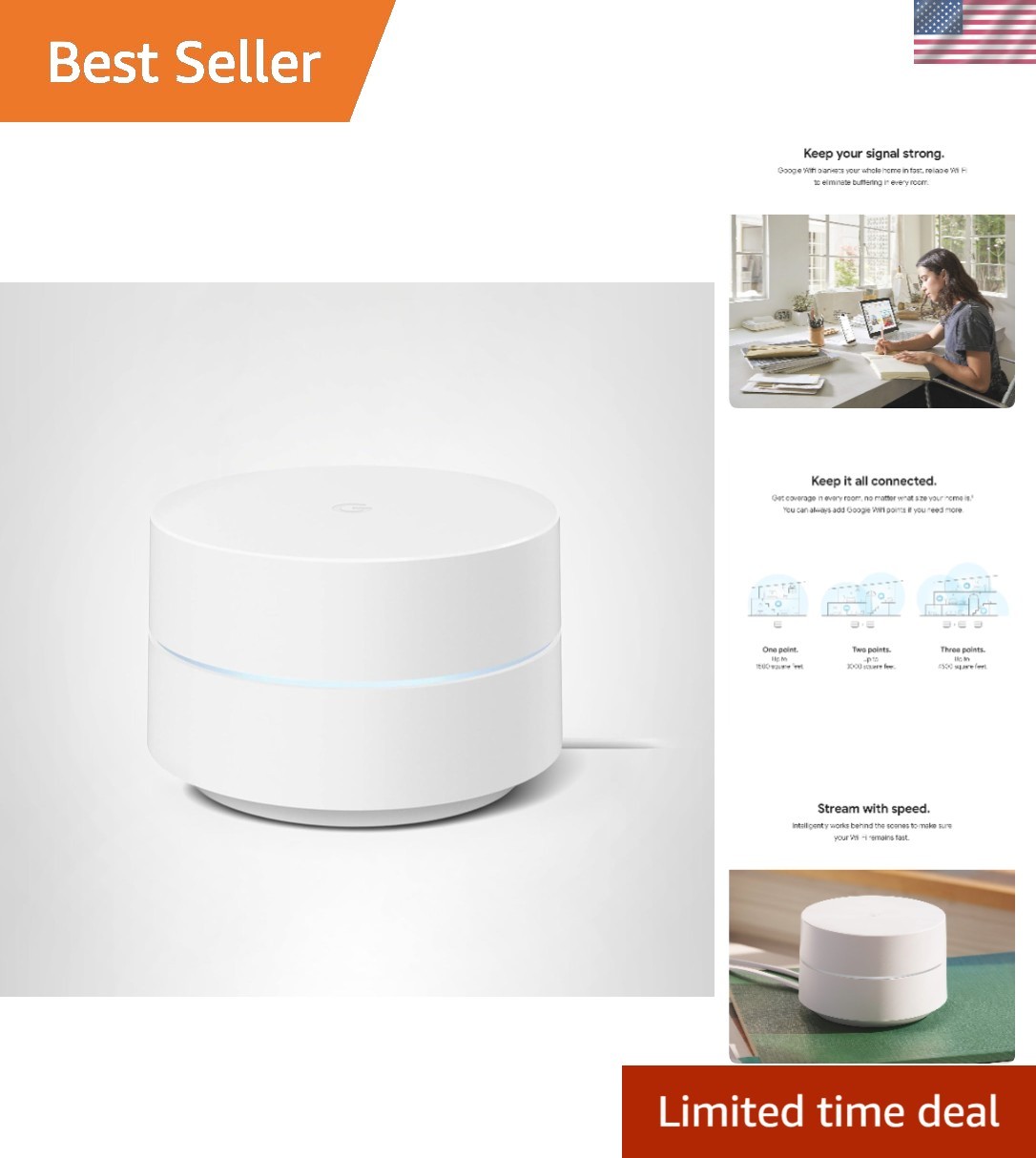 Mesh WiFi System with Parental Control - AC1200 Speed, 1500 Sq Ft Coverage