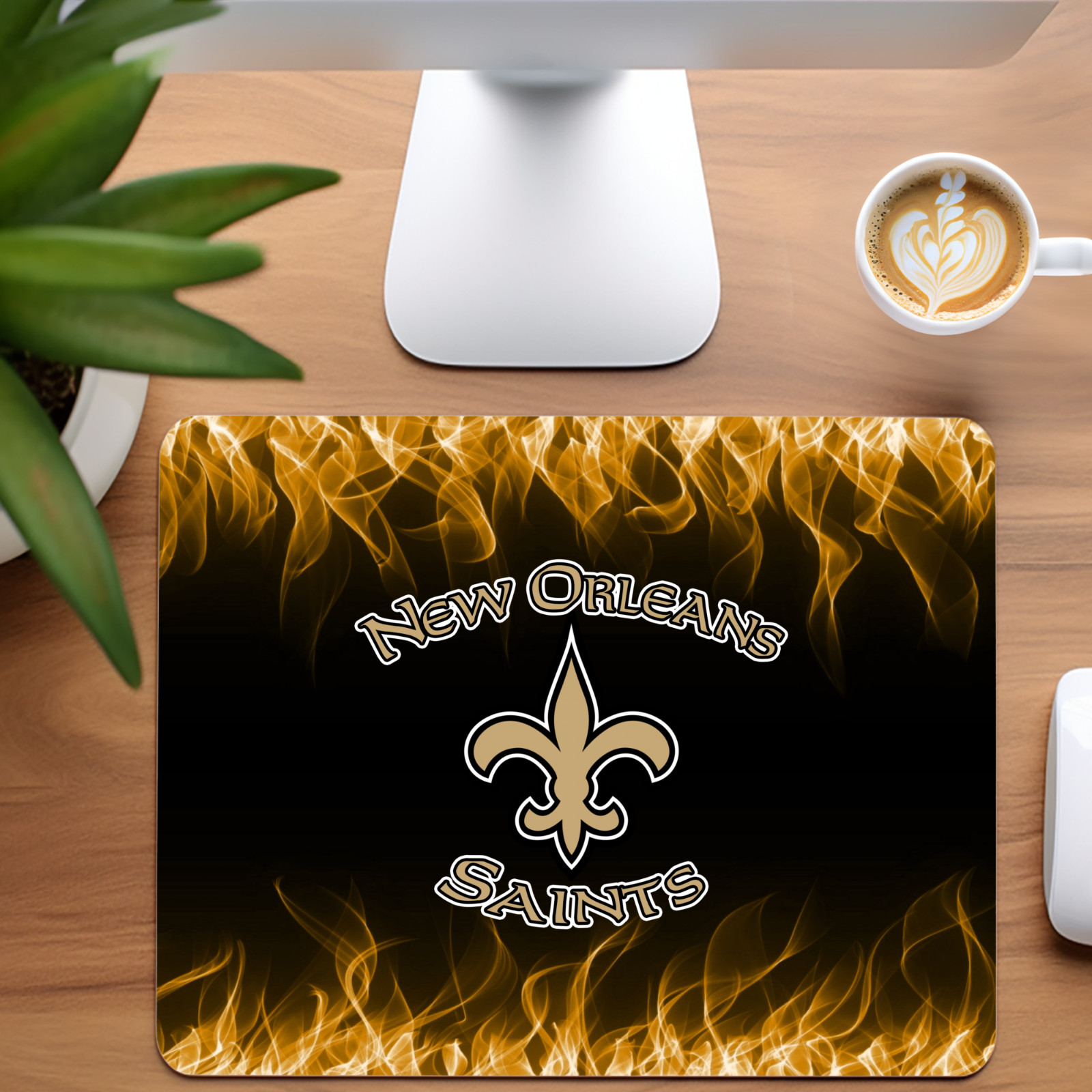 New Orleans Saints Custom Non-Slip Neoprene Mouse Pad Home Office