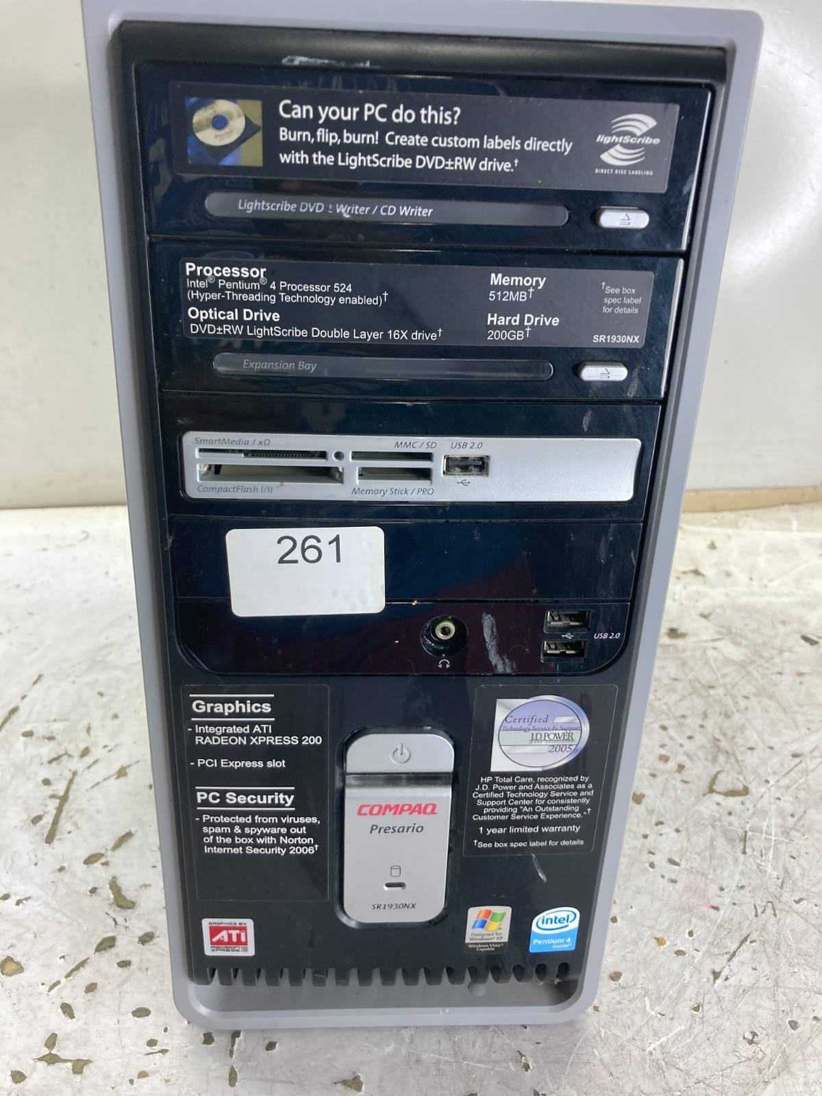 Compaq Presario SR1930NX Intel Pentium 4 HT 3.06GH 512MB NO HDD