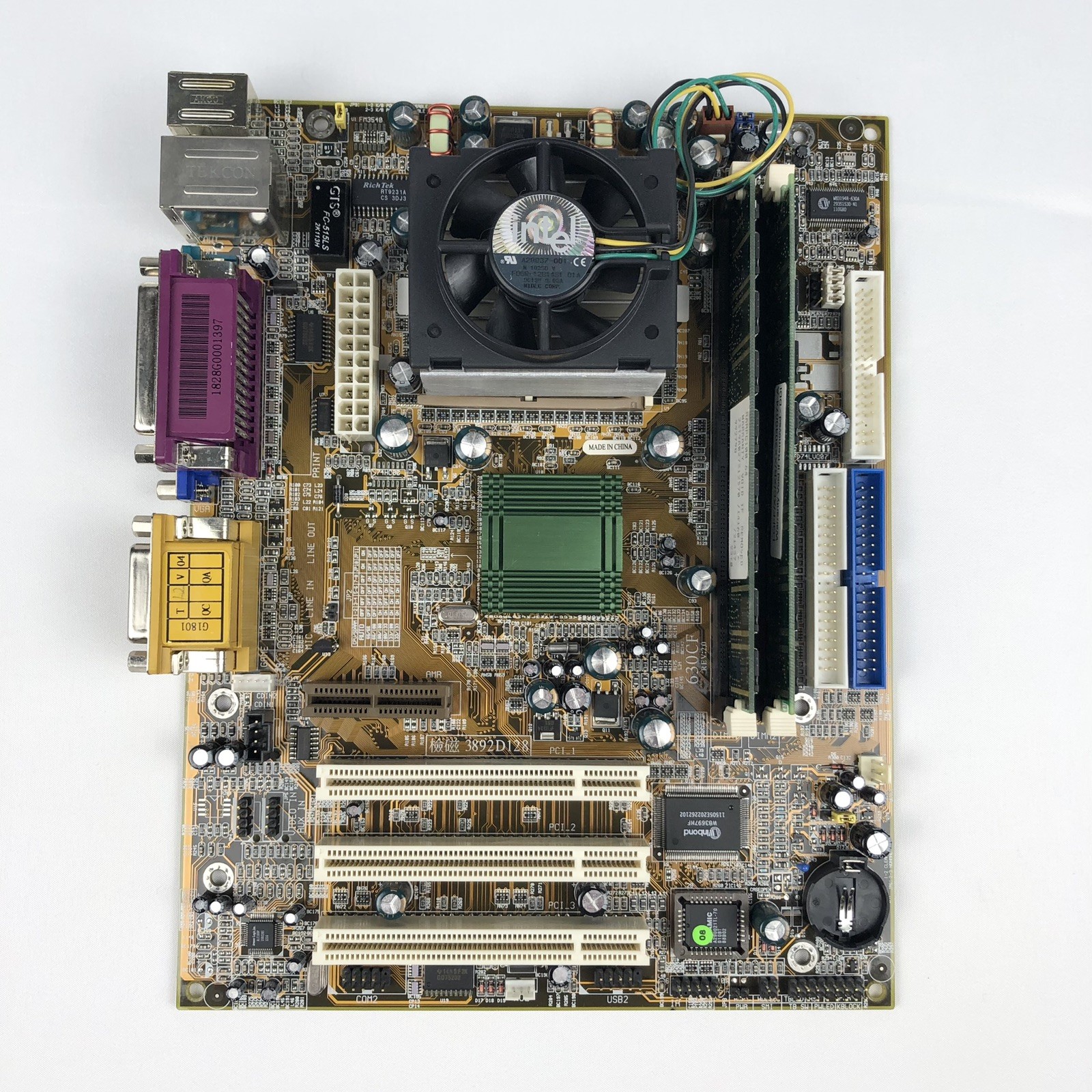 Jetway 3892D128 Desktop PC Motherboard Intel Celeron Retro (Untested)