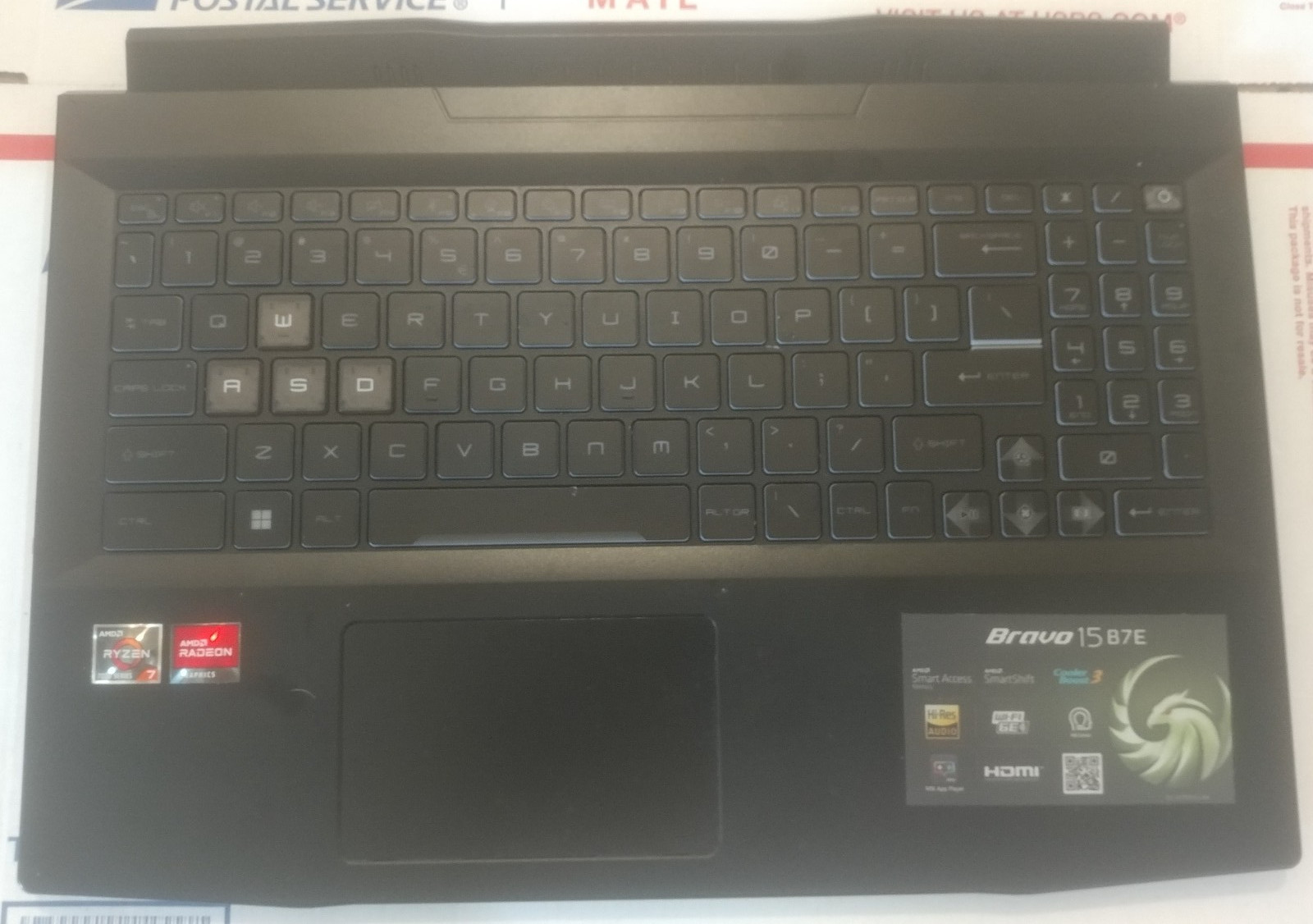MSI Bravo 15 b7e Palmrest keyboard touchpad complete