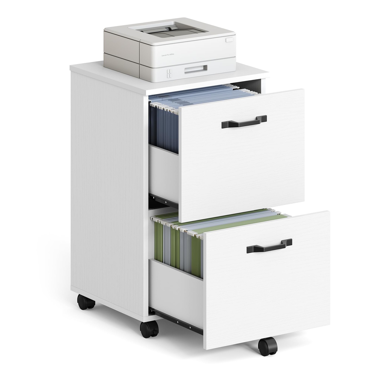 File Cabinet 2 Drawer Small Rolling Storage VASAGLE UOFC040WE01 Filing
