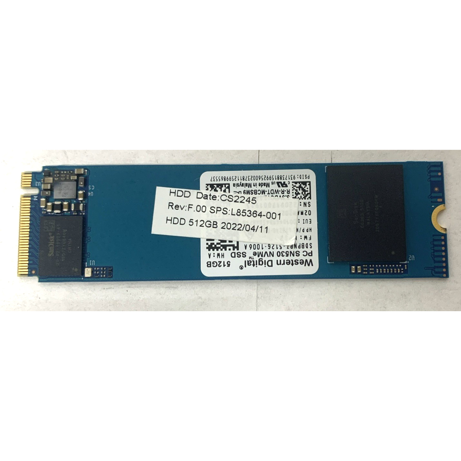 SSD 512GB M2 Western Digital SSD M.2 2280 PCIe NVMe 4 x4 N16684-001
