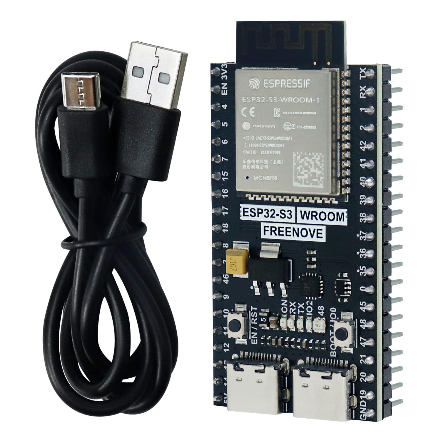 ESP32-S3-WROOM Board Lite, Dual-core 32-bit 240 MHz Microcontroller, Onboard ...