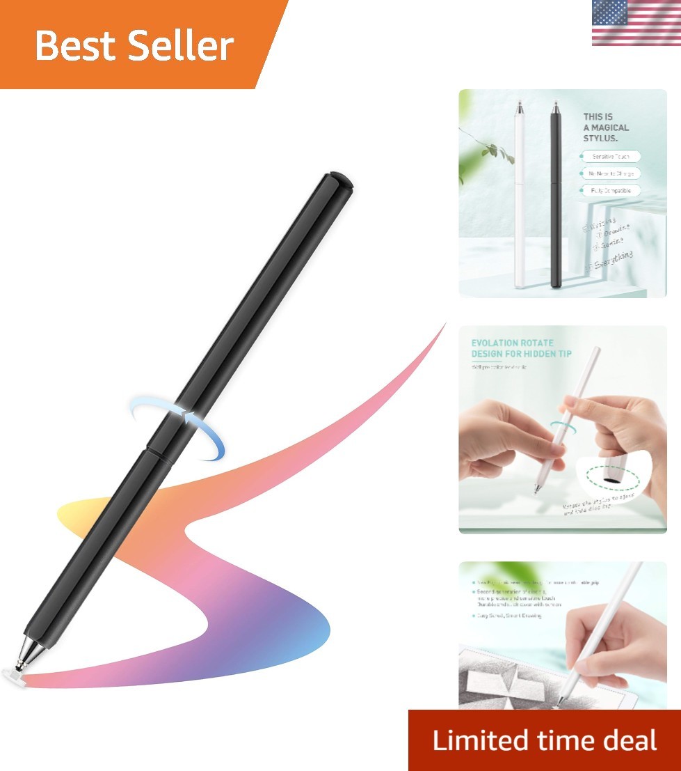 Elegant Precision Capacitive Stylus for All Touch Screens - Rotatable Tip Design