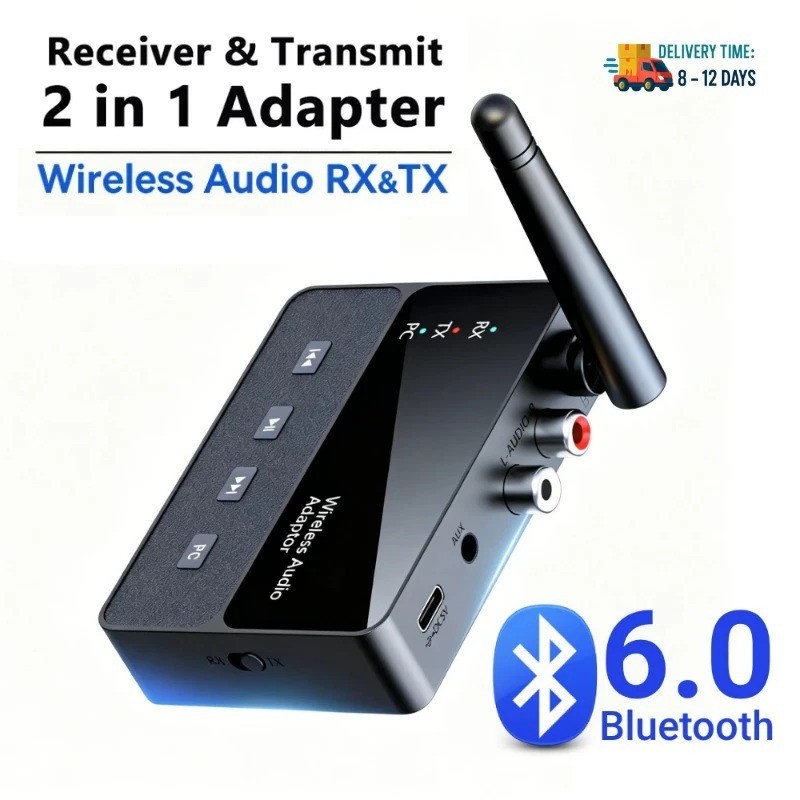 Bluetooth 5.3 Home Stereo Audio Receiver AUX USB Optical HD Music to RCA Adapter
