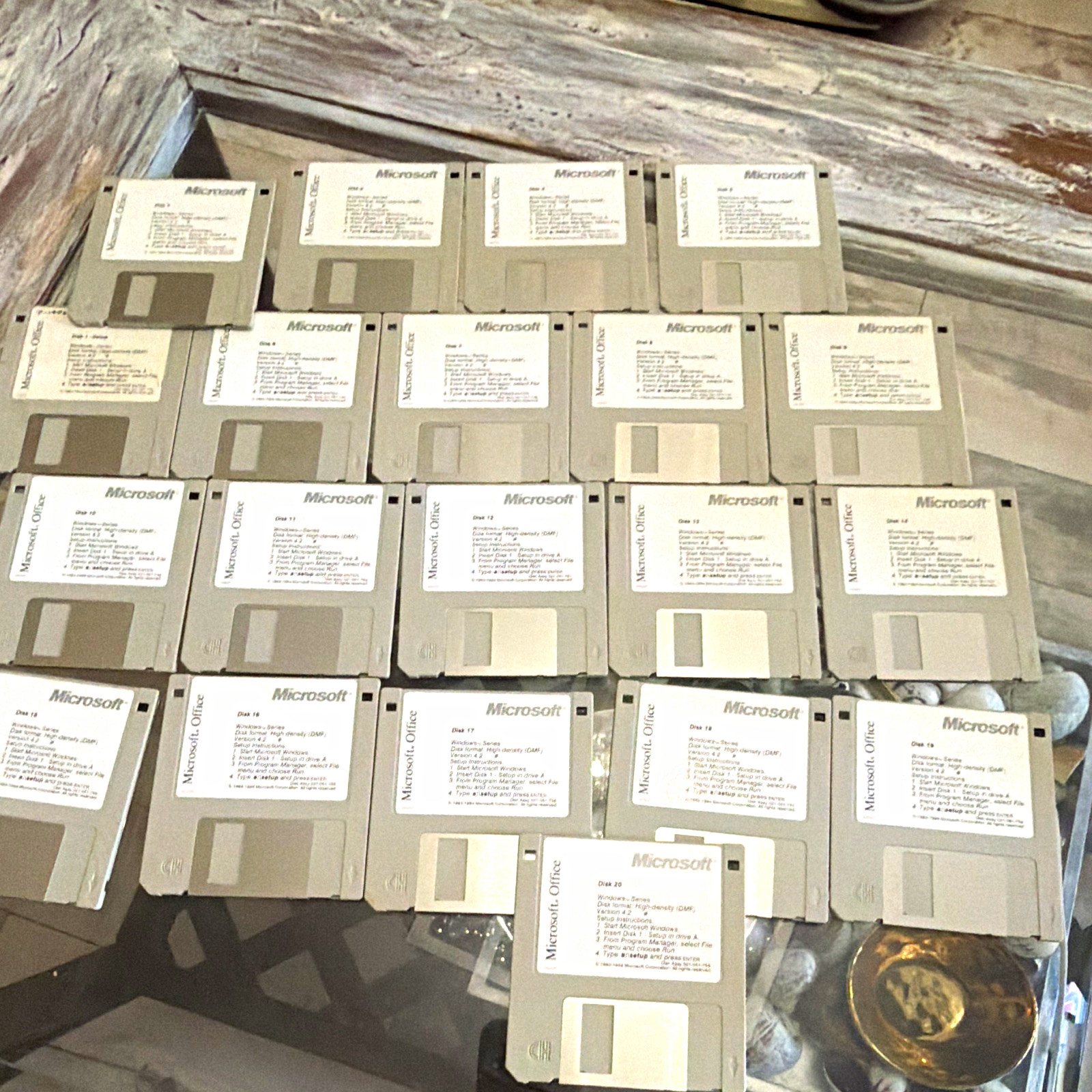 Microsoft Office 4.2 for Windows English 3.5" Floppy Disk Set Disks 1-20 tested 