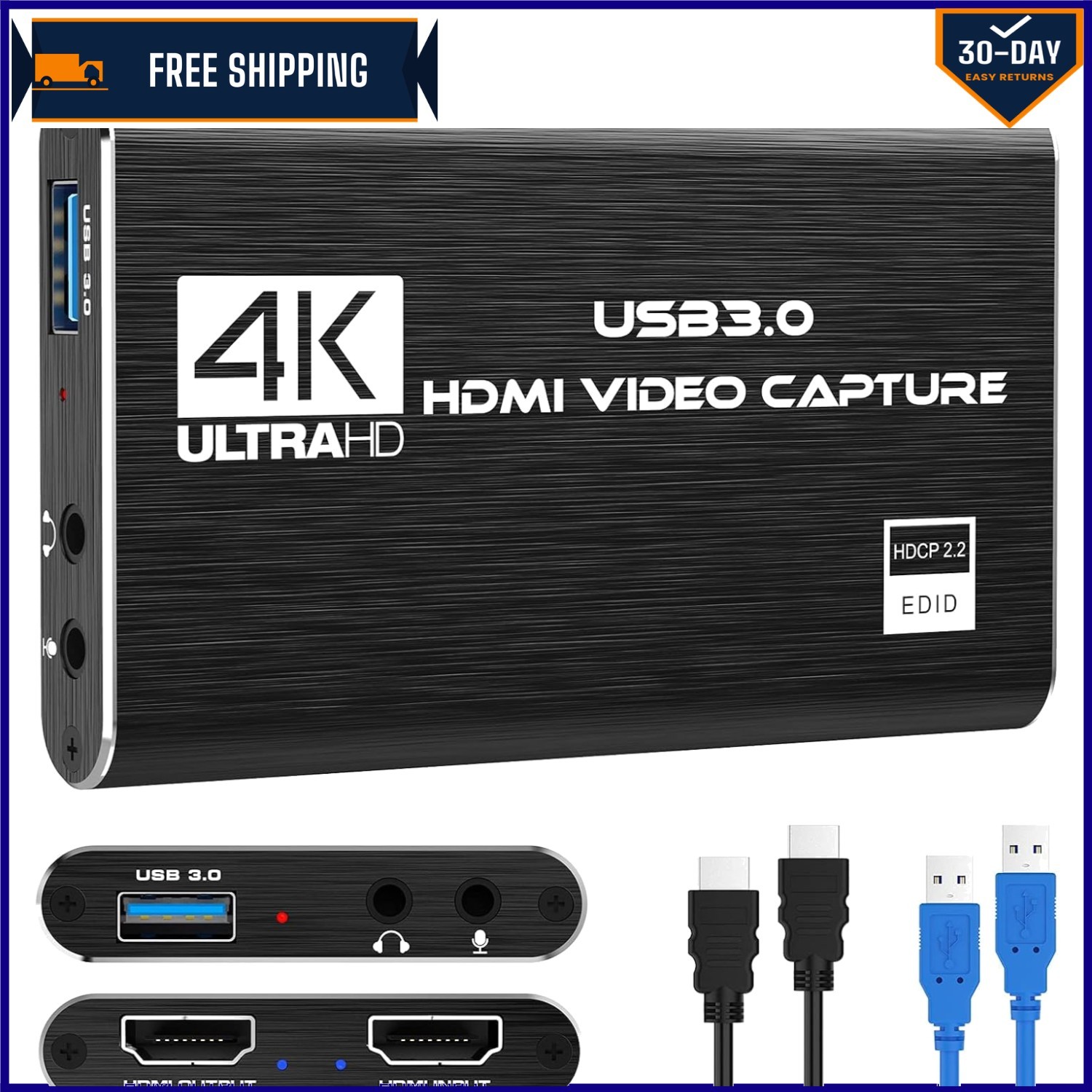 Low Latency USB 3.0 Capture Card - 1080P 60FPS for High-Quality Streaming
