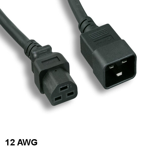 6 feet 12AWG AC Power Cable IEC-60320 C20 to C21 20A/250V SJT PC Server PDU UPS