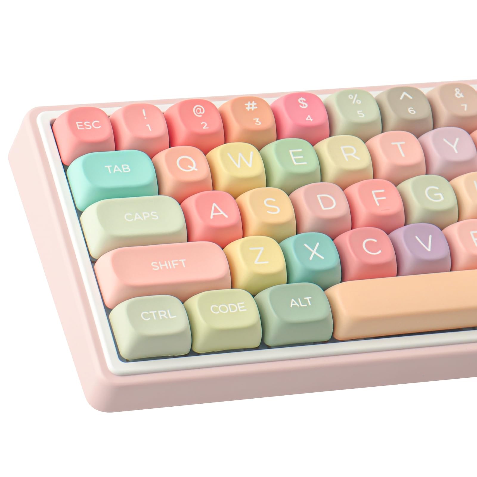 126 Keys PBT Keycaps MOA Profile Cute Keycap Rainbow Candy Mechanical Caps