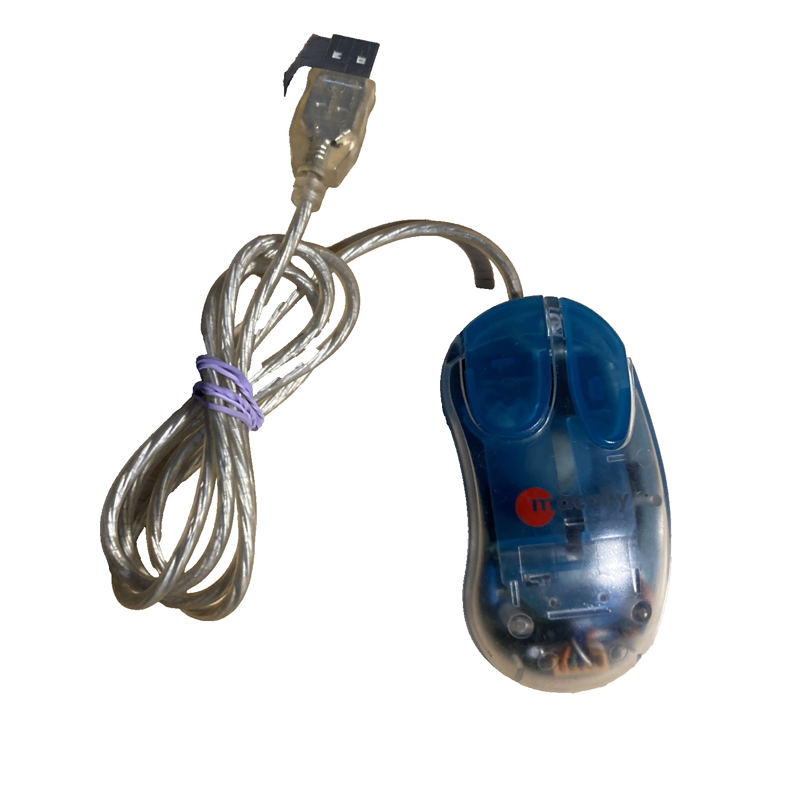 Macally Y2K Transparent  Mouse For Apple USB Ball Mouse Tested And Working