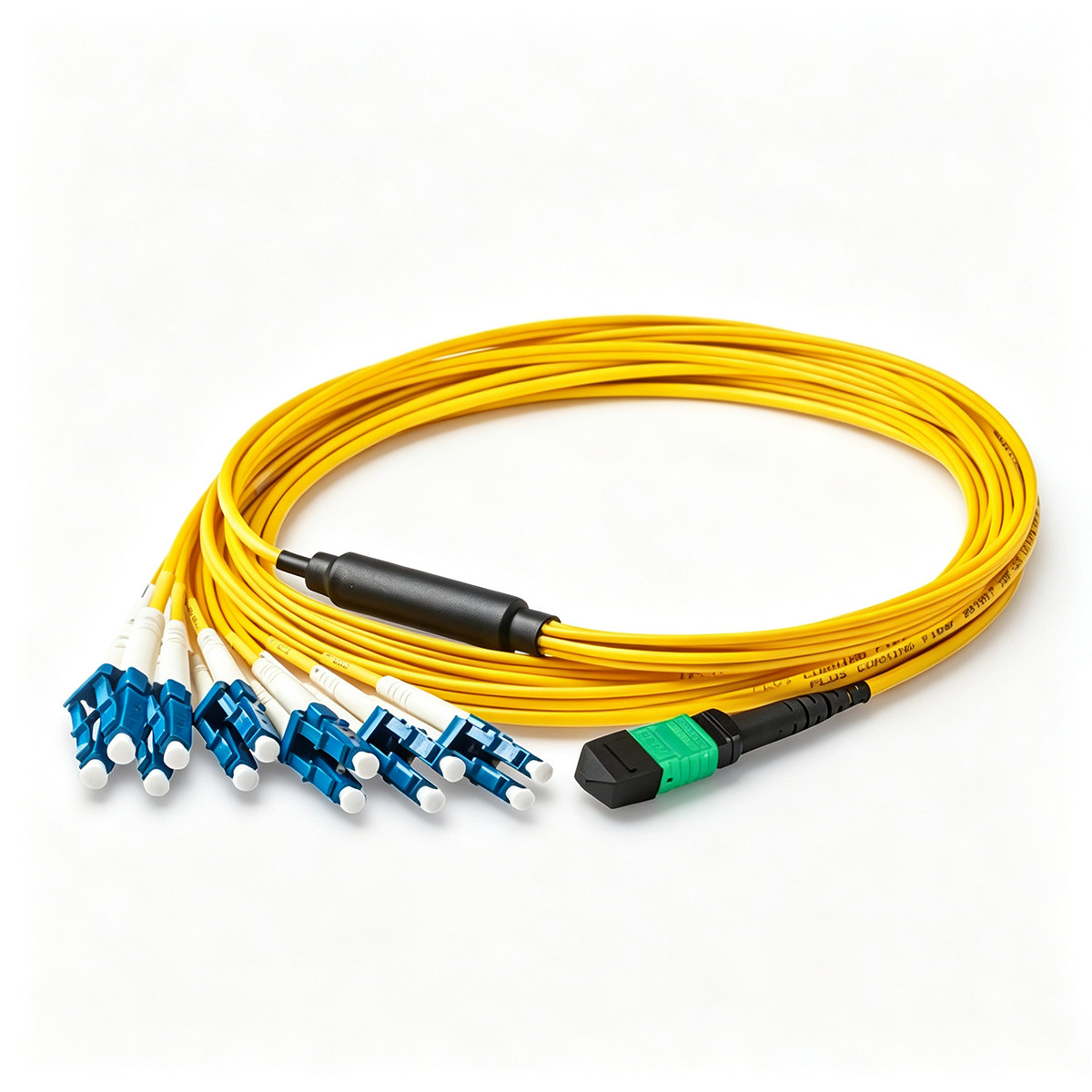 1M‑10M MPO APC to 6LC Duplex OS2 	 12-Core Type‑B Patch Cable LSZH