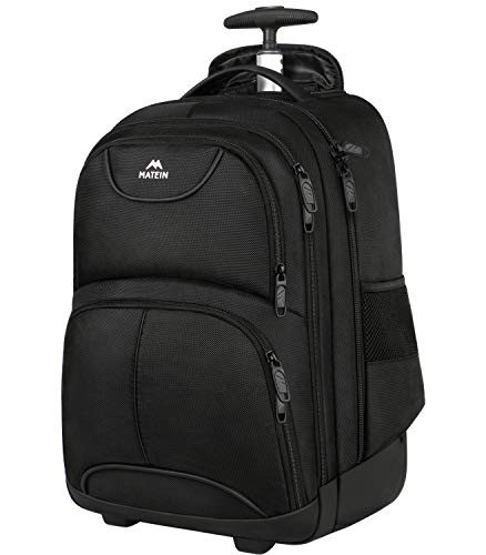 Adjustable 17" Rolling Laptop Backpack - Perfect for College and Business Travel