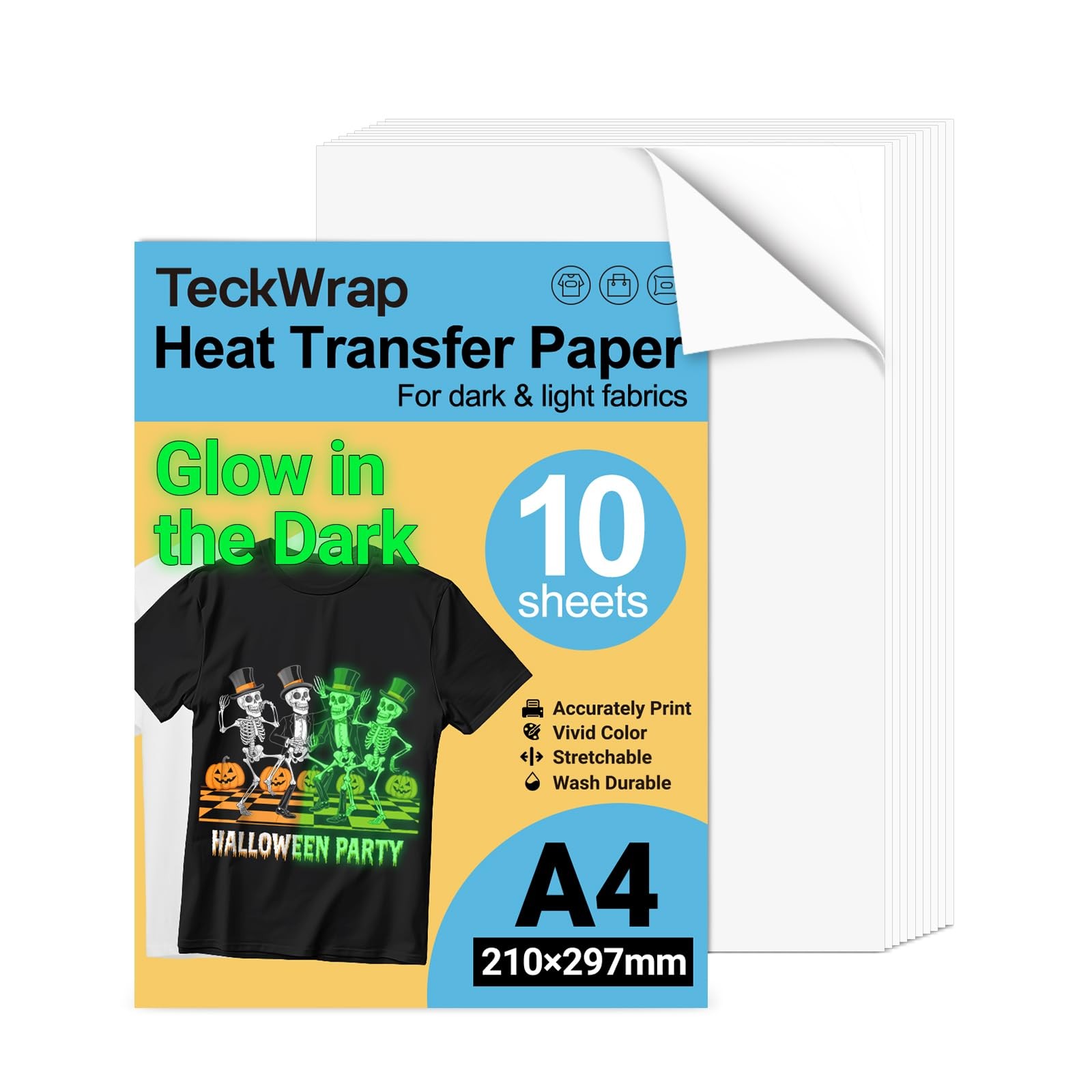 Printable Heat Transfer Paper for T-Shirts 10 Sheets, 8.3" X 11.7" Printable ...