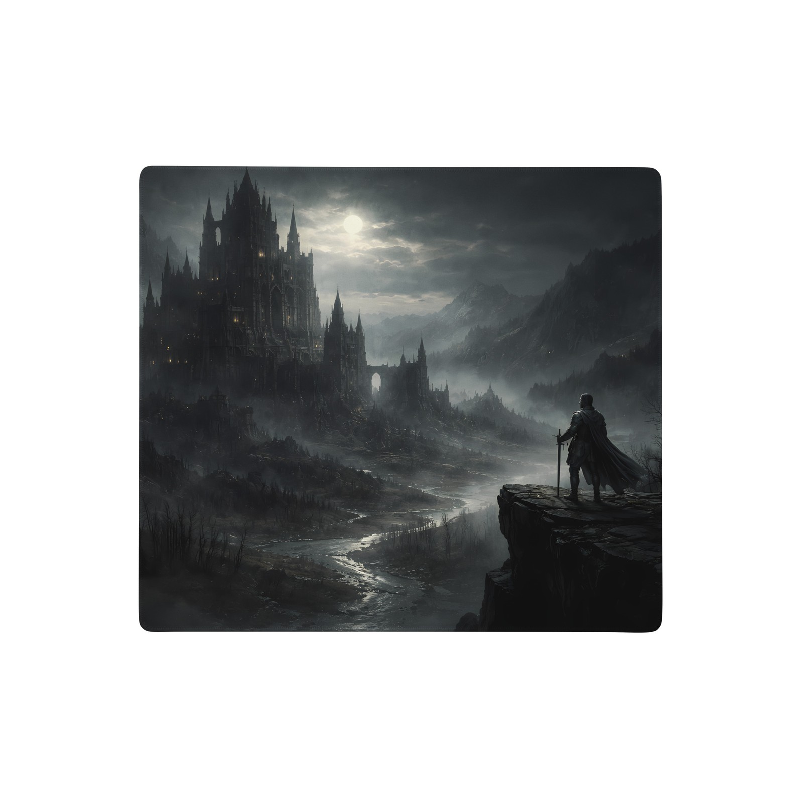 Gothic Castle Knight Gaming Mouse Pad Desk Mat Dark Fantasy Non-Slip