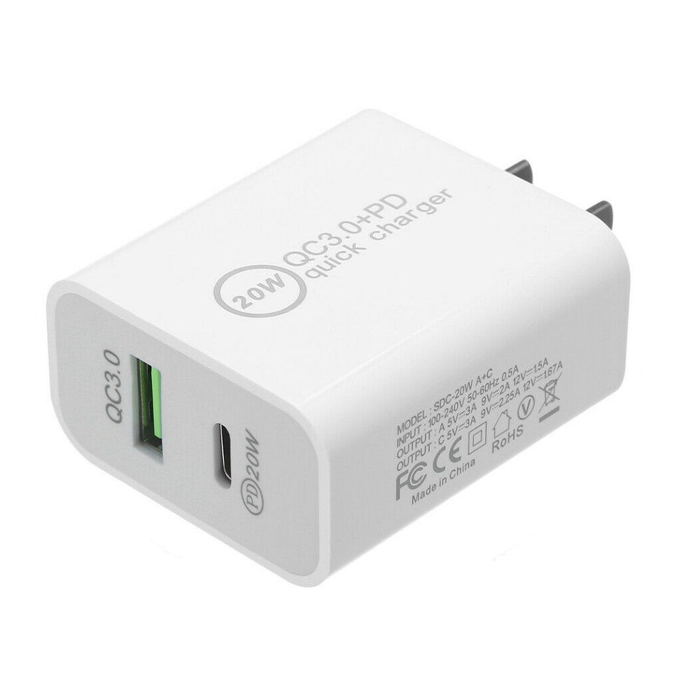 20W USB-C PD Fast Charger Block Power Adapter For iPhone 16 15 14 13 12 11 XR 8