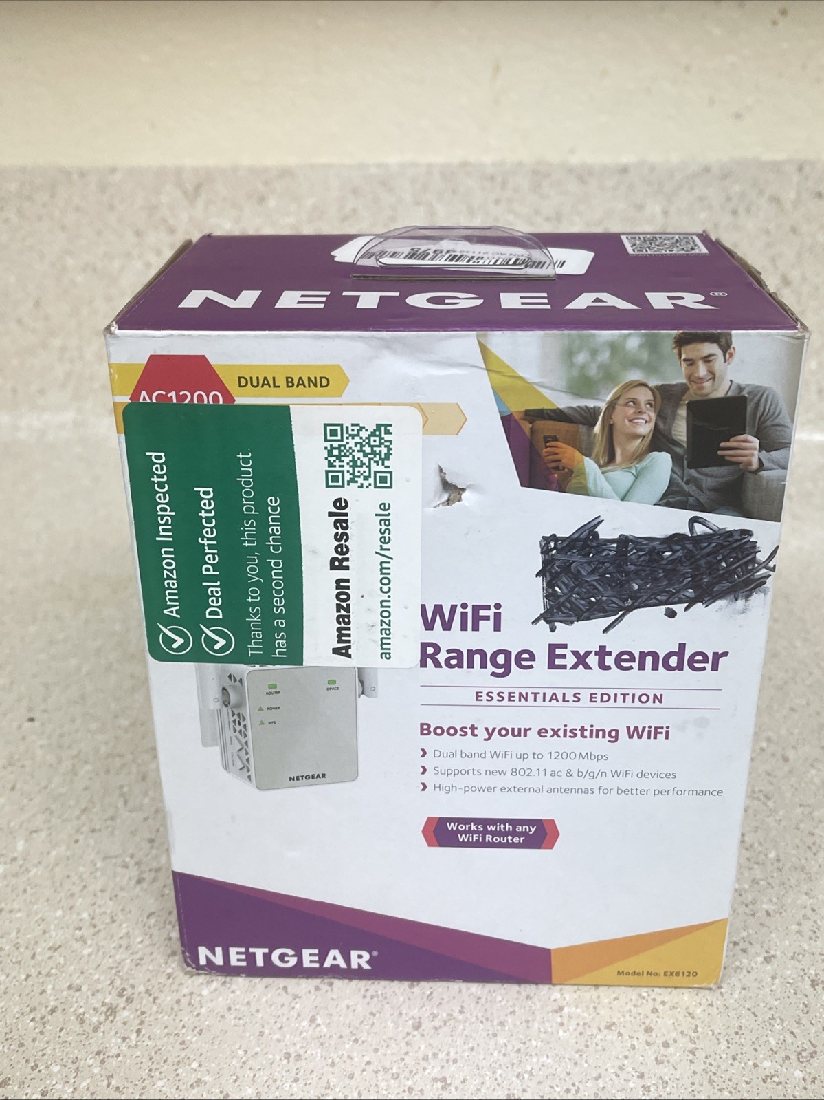 NETGEAR EX6120 AC1200 WiFi Range Extender Dual Band 1.2Gbps Wall Plug