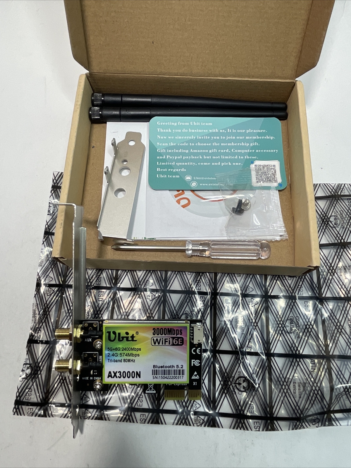 Ubit wifi card AX3000N Bluetooth 5.2