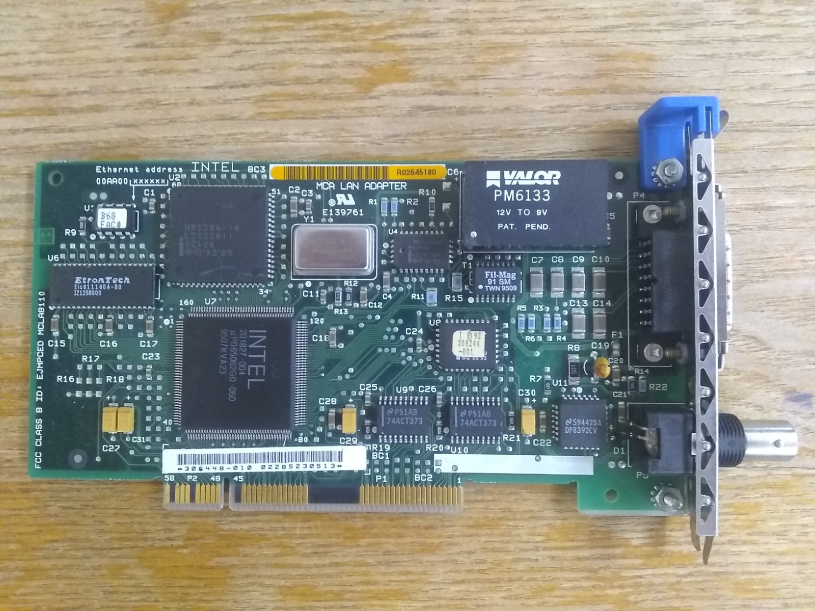 Intel MCA LAN Adapter, IBM Microchannel Ethernet Card