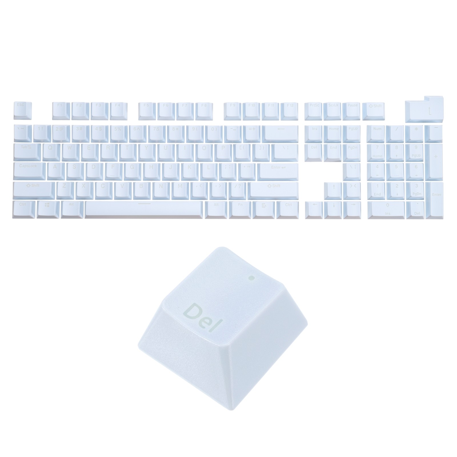 108 Keys Pudding Keycaps Set ABS for Mechanical Keyboard Layout, Light Blue