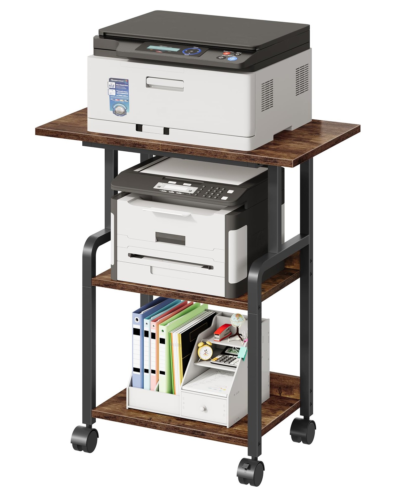 CHOEZON 23.6in Printer Stand with Storage, 3Tier Printer Table for Home Offic...