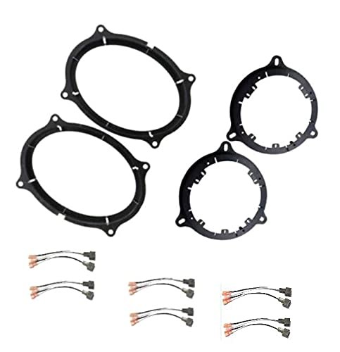 6x9 Front + 6.5" Rear Car Stereo Door Speaker Install Mount Bracket Plates + ...