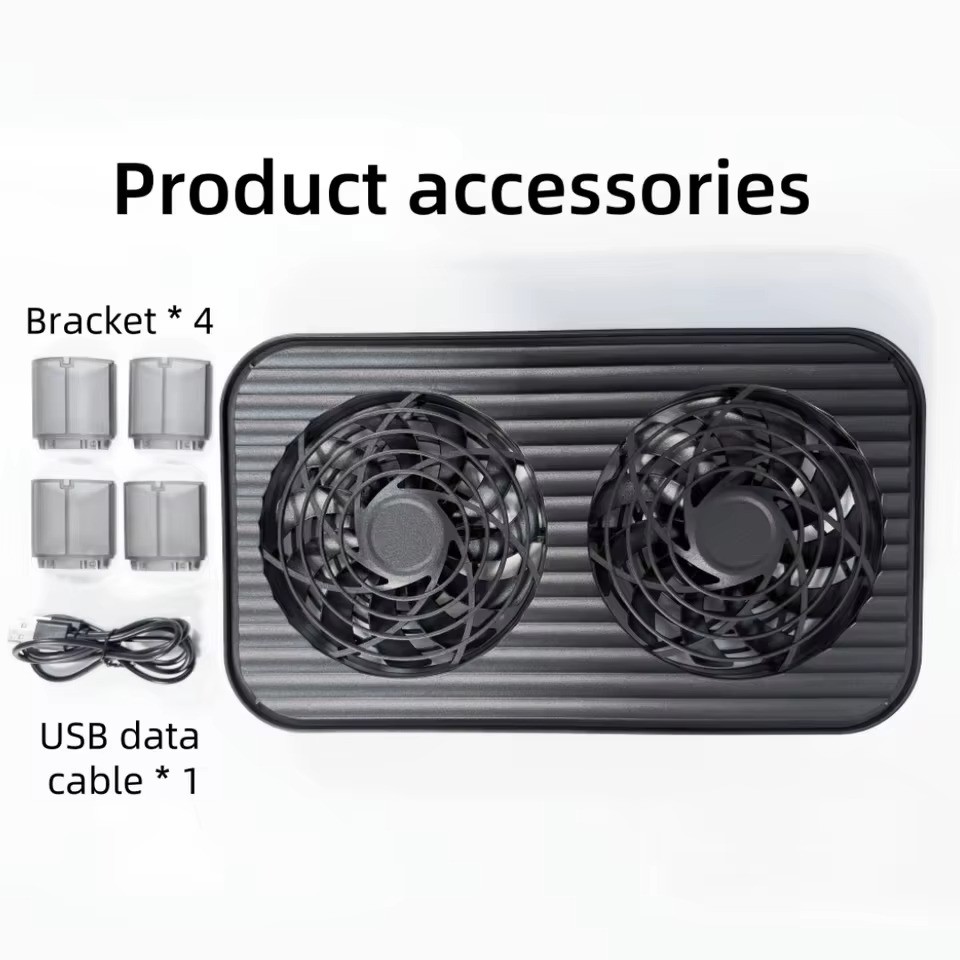 WARVANK Z-X4 Dual Fan Router Cooling Pad USB Silent Cooler Stand