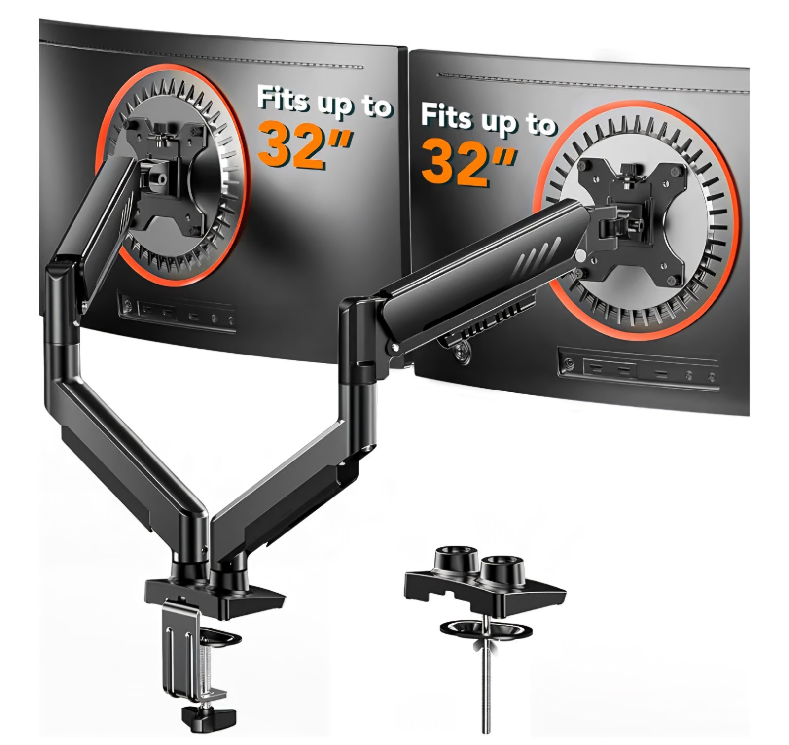 Ergear Dual Monitor Arm, Full Adjustable Monitor Mount for 13–32″ Screens, Fast