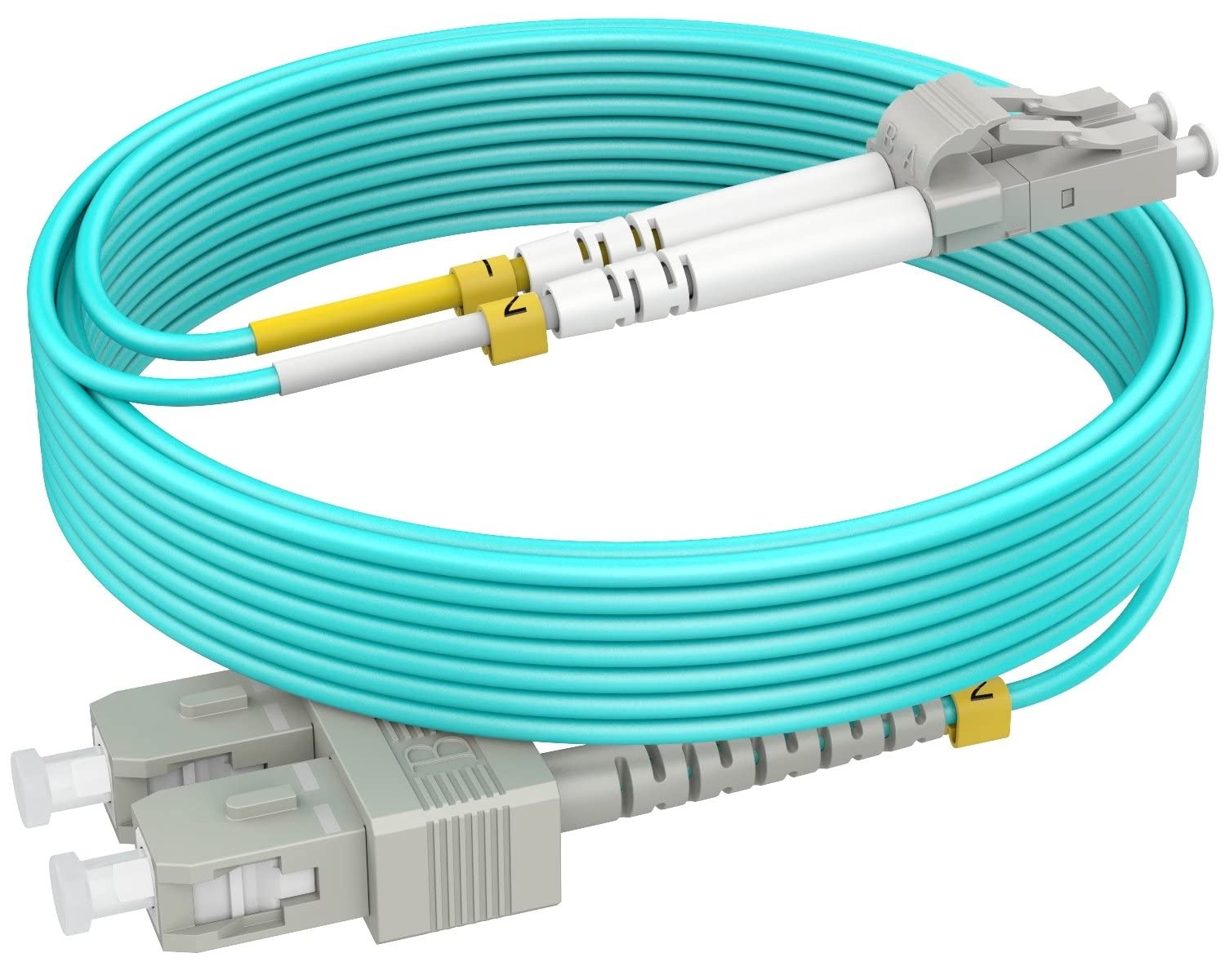 RamboCables-OM4 SC to LC Multimode Fiber Patch Cable, LSZH, 10ft/3m | Fiber O...